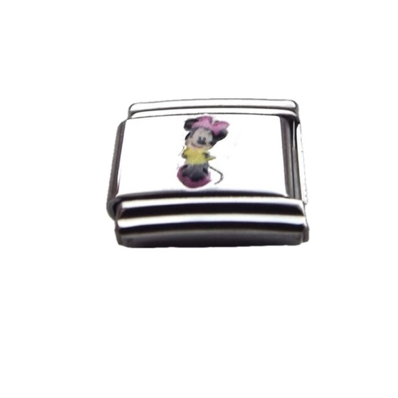 Jewelry - Minnie Mouse Enamel Italian Charm Link Sterling Silver